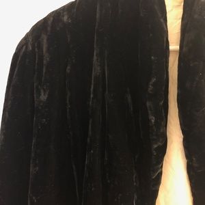 Vintage Black Velvet Belted Lined Coat Halloween Stage Project